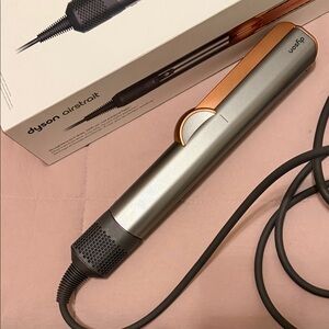 Dyson Air Straightener in Metallic Silver and Vibrant Orange